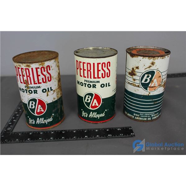 (3) BA Motor Oil Cans