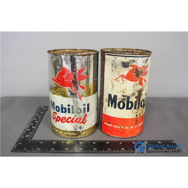 (2) Mobiloil Cans