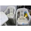 Image 2 : Plastic Patio Table & (8) Chairs & Umbrella