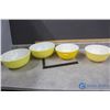 Image 1 : (4) Yellow Pyrex Bowls - (2) Large; (2) Medium