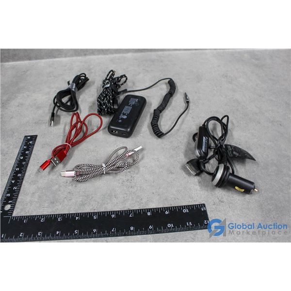 Charger Bank; FM Transmitter; Charging Cords