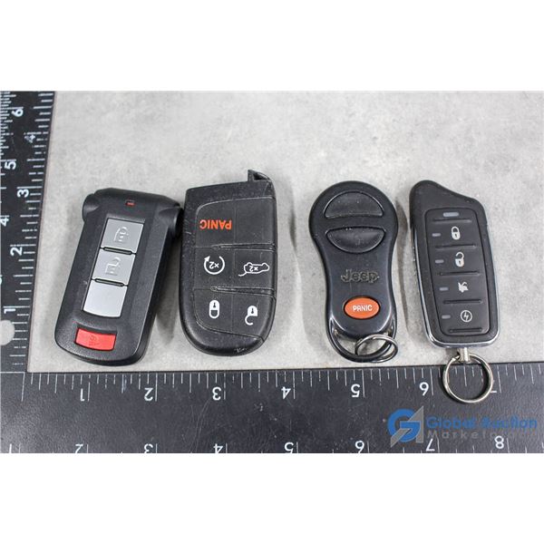 (2) Jeep Fobs, (1) Mitsubishi Fob & (1) Orbit Fob