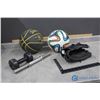 Image 1 : Spalding Basketball, Adidas Soccer Ball, Wilson Lefty Glove