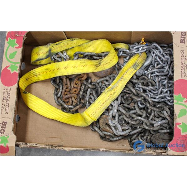 Box of Assorted Chains & Straps