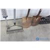 Image 4 : Assorted Yard Tools & Aluminum Crutches