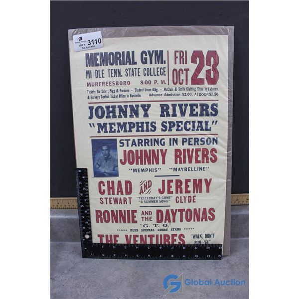 Johnny Rivers Concert Poster