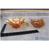 Image 1 : Iridescent Peach Glass Candy Dishes