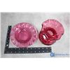 Image 3 : Pink Glass Vases, Pitcher & Dish Plate