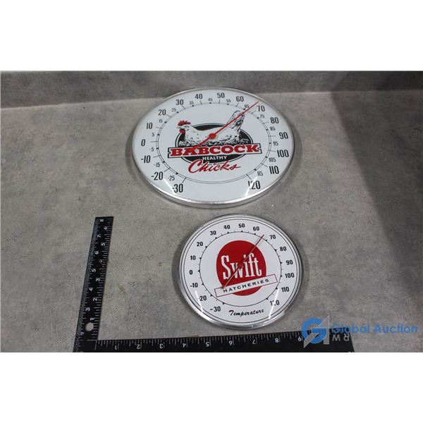 (2) Wall Thermometers - Swift & Babcock