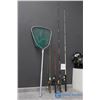 Image 1 : (4) Fishing Rods w/Reels & Net