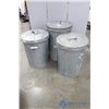 Image 1 : **(3) Galvanized Steel Garbage Cans