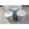 Image 2 : **(3) Galvanized Steel Garbage Cans