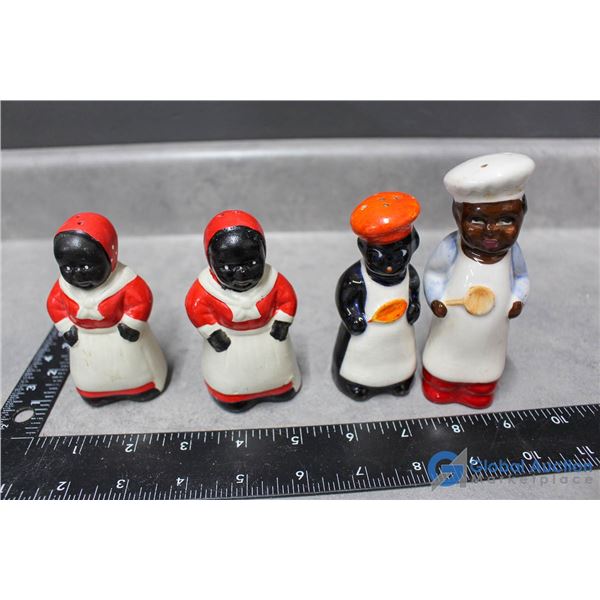 (4) Decorative Salt & Pepper Shakers