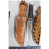 Image 2 : (2) Hunting Knives w/Leather Sheaths