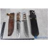 Image 1 : (2) Resin Handled Hunting Knives w/Sheaths