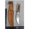 Image 1 : German Made Knife w/Sheath - Bone-Style Handle