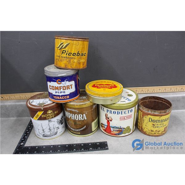 (7) Pipe Tobacco Tins