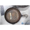 Image 2 : (2) Cast Iron Frying Pans & Kettle Pot