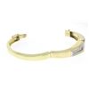 Image 7 : Estate 14K Solid Two Tone Gold Hinged Open Bangle Bracelet with Pave Diamonds