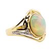 Image 2 : 3.12 ctw Opal and Diamond Ring - 14KT Yellow Gold