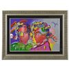 Image 1 : Peter Max, "Zero in Love" Framed One-Of-A-Kind Acrylic Mixed Media (47" x 35"),
