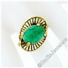 Image 3 : Vintage Handmade 18kt Yellow Gold Oval Jade Solitaire Ring