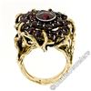 Image 5 : Vintage 14kt Yellow Gold and Silver Top Old Cut Garnet Cluster Ring