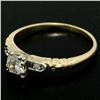 Image 5 : Antique 14K Two Tone Gold 0.54 ctw European Cut Diamond Solitaire Engagement Rin