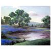 Image 1 : Ken Shotwell, "Blue Field I" Hand Signed Original Panting with Certificate of Au