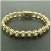 Image 5 : 14k Solid Yellow Gold Round Brilliant Diamond Circle Open Link 7 Inch Bracelet