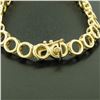 Image 6 : 14k Solid Yellow Gold Round Brilliant Diamond Circle Open Link 7 Inch Bracelet