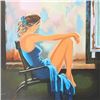 Image 2 : Alexander Borewko, "Lady In Blue" Hand Signed Limited Edition Serigraph with Let