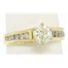 Image 3 : 14k Solid Yellow Gold Round Diamond Solitaire Engagement Ring w/ 12 Graduated Ac