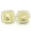 Image 1 : Krypell Sterling Silver & 14k Yellow Gold Square Cushion Python Pattern Earrings
