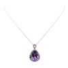 Image 2 : 14.72 ctw Amethyst and Diamon Pendant With Chain - 14KT White Gold