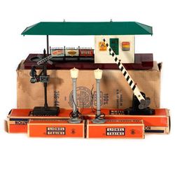 Lionel 71 Lamp Post, 71 Lamp Post, 140 Banjo Signal, 356 Freight Station, 252 Automatic Crossing Gat
