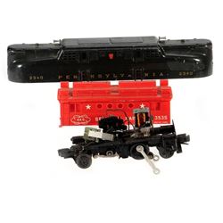 Lionel 2340 GG1 body with no chassis, 3535 Shell only, Motorized Unit Chassis missing wheels.