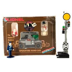 Lionel G Gauge 8-87203 Operating Hand Car, LGB 1201/10 Signal, Figure