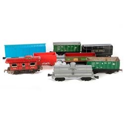 O Gauge Marx (7) 4 wheel freight cars & (2) tenders