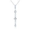 Image 1 : Natural 1 CTW Princess Diamond Necklace 18K White Gold - REF-207R9K