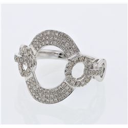 Natural 0.59 CTW Diamond Ring W=17.5MM 18K Gold - REF-111Y6N