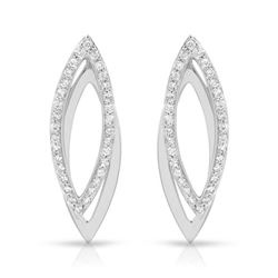 Natural 0.67 CTW Diamond Earrings 18K White Gold - REF-95M4F