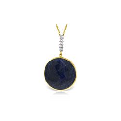 Genuine 23.08 ctw Sapphire & Diamond Necklace 14KT Yellow Gold - REF-51T4A