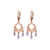 Genuine 3.75 ctw Amethyst Earrings 14KT Rose Gold - REF-43Z8N