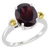 2.64 CTW Garnet & Yellow Sapphire Ring 14K White Gold - REF-34X8M