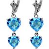 Genuine 6 ctw Blue Topaz Earrings 14KT White Gold - REF-66Z9N