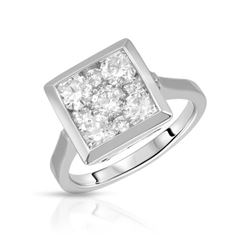 Natural 1.50 CTW Diamond Ring 14K White Gold - REF-245R7K