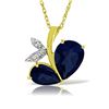 Genuine 5.36 ctw Sapphire & Diamond Necklace 14KT Yellow Gold - REF-84T3A