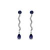 Genuine 4.35 ctw Sapphire & Diamond Earrings 14KT White Gold - REF-73P6H
