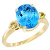 2.64 CTW Swiss Blue Topaz & Yellow Sapphire Ring 10K Yellow Gold - REF-24W5F